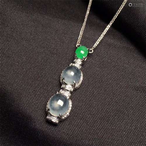 A Chinese Carved Jadeite Necklace