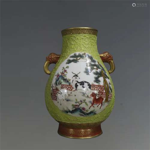 A Chinese Famille-Rose Porcelain Vase