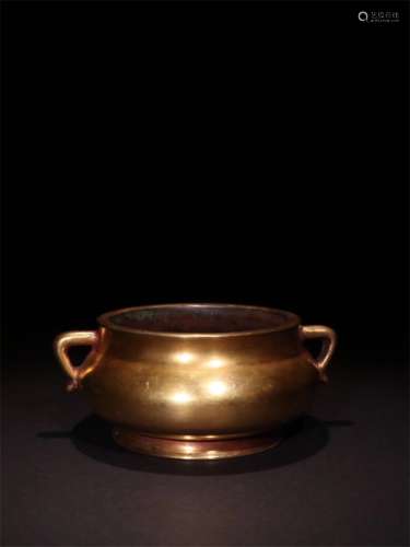 A Chinese Gilt Bronze Incense Burner