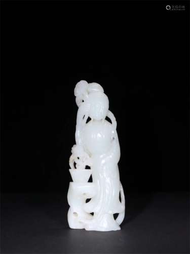 A Chinese Carved Jade Figure of Lady