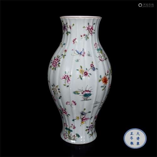 A Chinese Famille-Rose Porcelain Vase