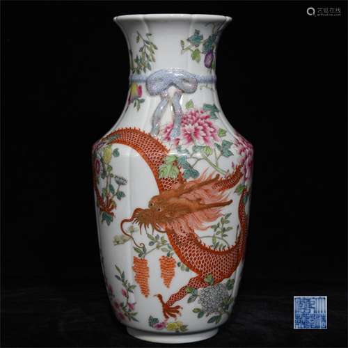 A Chinese Famille-Rose Porcelain Vase