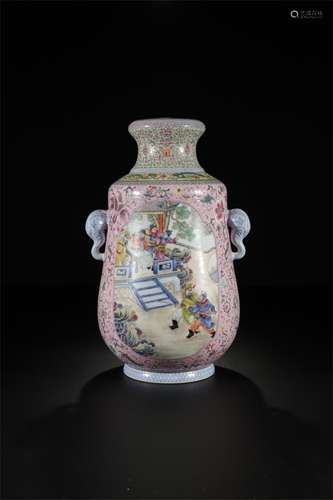 A Chinese Famille-Rose Porcelain Vase