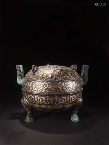 A Chinese Gilt Bronze Incense Burner