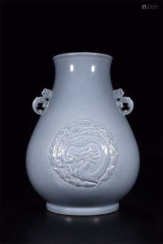 A Chinese Blue Glazed Porcelain Vase