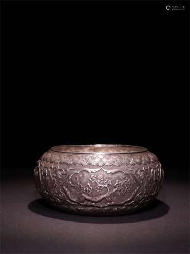 A Chinese Carved Silver Bowl