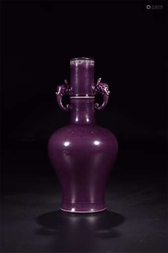 A Chinese Purple Glazed Porcelain Vase