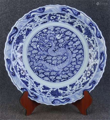 A Chinese Blue and White Porcelain Plate