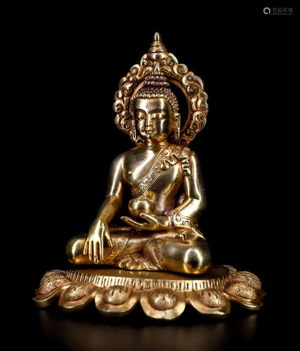 A Chinese Gilt Bronze Figure of Buddha