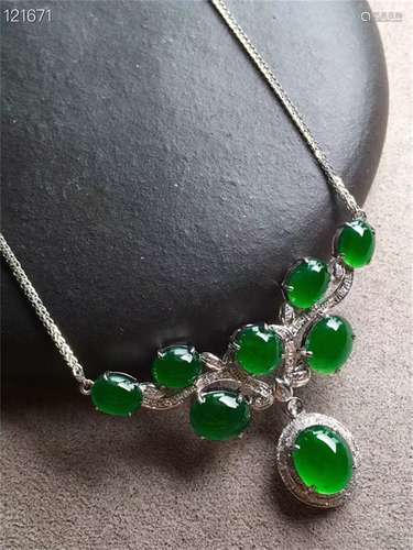 A Chinese Carved Jadeite Necklace