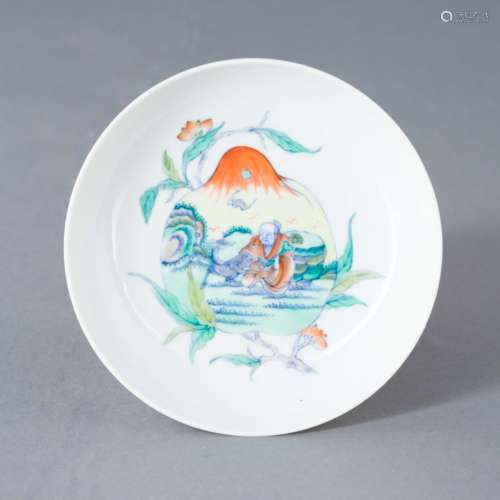 YONGZHENG DOUCAI IMMORTAL & PEACH PLATE