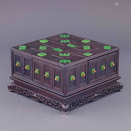 FU-BATS INLAID DRAWERS ZITAN BOX