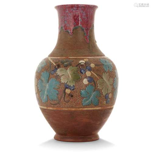 ALBERT DAMMOUSE (1848 1926) Grand vase balustre en…