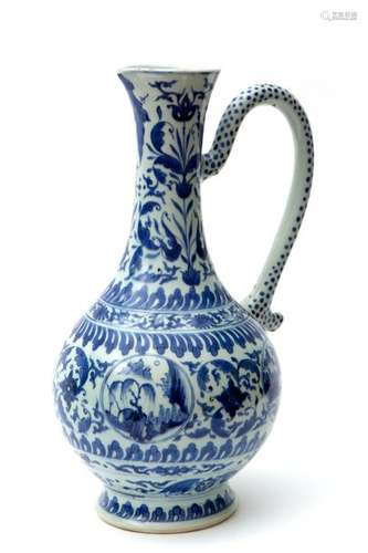 A Chinese blue and white porcelain Transitional ew…