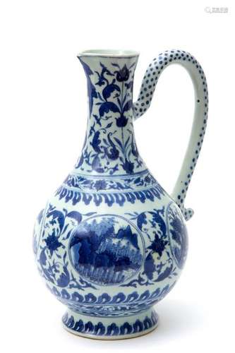 A Chinese blue and white porcelain Transitional ew…