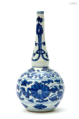 Blue and white rose water sprinkler bottle Kangxi …