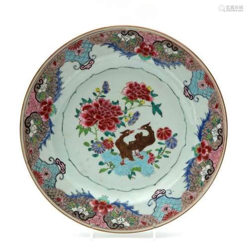 A famille rose bird decor charger 18th. Century, C…