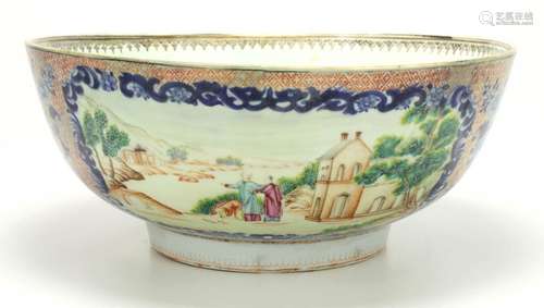 A large famille rose Chinese porcelain bowl Qianlo…