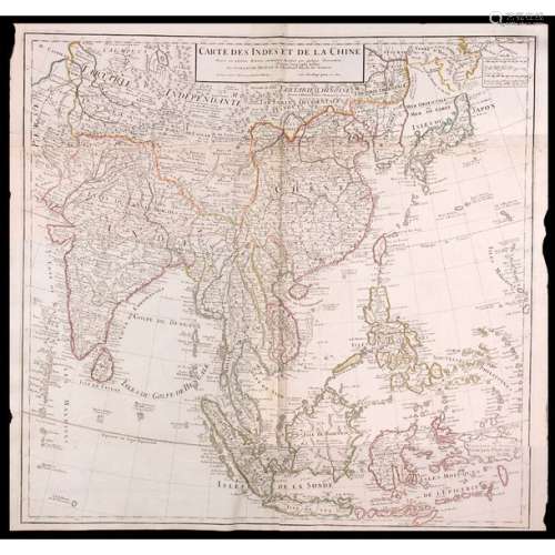Chine, Carte des Indes et de Chine, carte géograph…