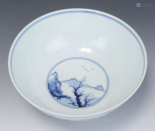 A Chinese porcelain blue and white bowl Yongzheng …