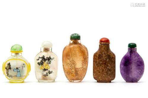 Five Chinese snuff bottles 19/20th. Century, China…