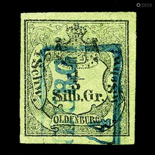 Oldenbourg 1852 1855, 1/3s vert OB, pièce choisi, …