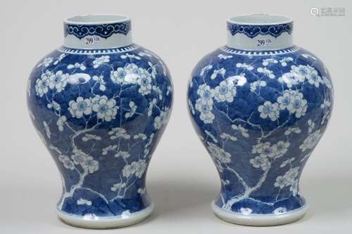 Paire de vases en porcelaine bleue et blanche de C…