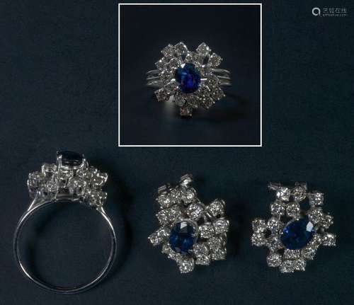 Parure comprenant une bague et une paire de Boucle…