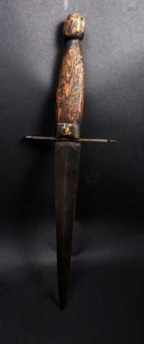 Dague en bois et lame acier 33 cm XVIIIème siècle
