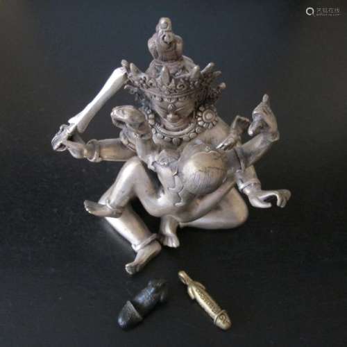 Statuette tantrique d'union divine Shiva Shakti. A…