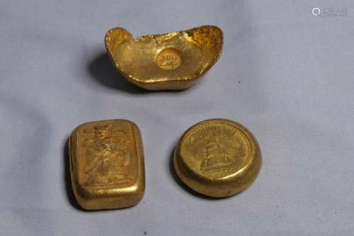 One Chinese Sycee and Two Ingots