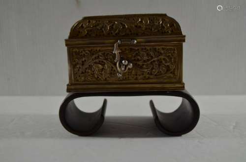 Antique Asian Gilt Sterling Silver box.