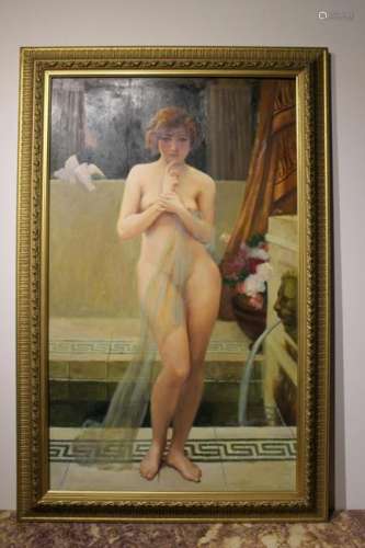 Oil on Canvas, Nude Lady, after Signic