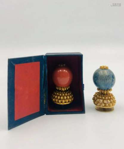 Two Chinese Court Hat Finials