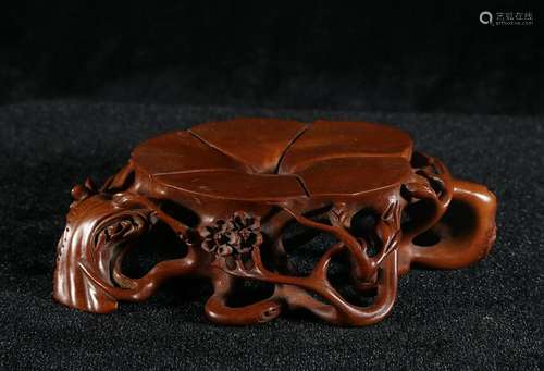 Qing Chinese Huangyang Wood Carved Stand