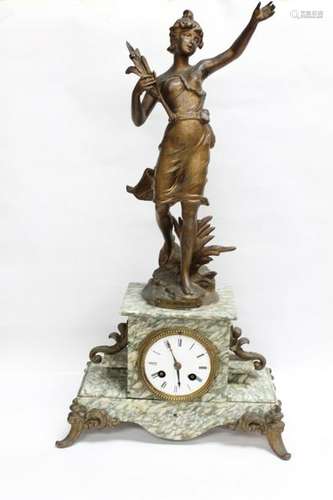 Metal Clock w Girl Decoration