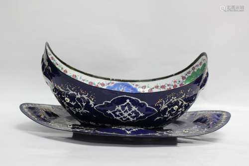 Enamel Bowl and Tray