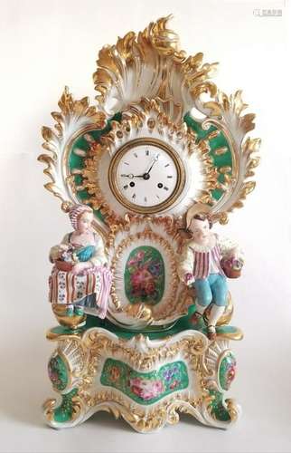 Lrg Rare19C French Porcelain J.Petit Clock