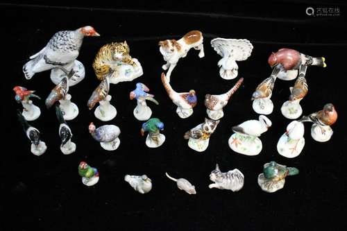 26 Pieces Miniature Meissen Birds and Animals