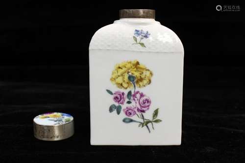 18th.C Mession Tea Caddy w Silver Mount