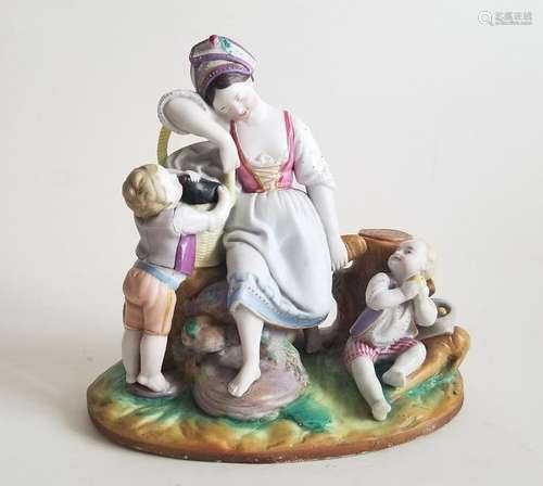 19C Russian Porcelain Gardner Group Figurine