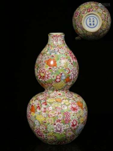 Republican Chinese Famille Rose Porcelain Gourd Va