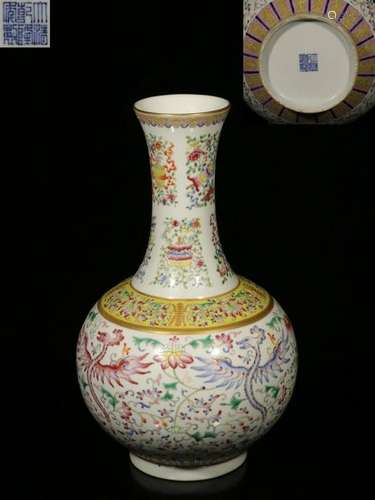 Republican Chinese Famille Rose Porcelain Vase,Mar