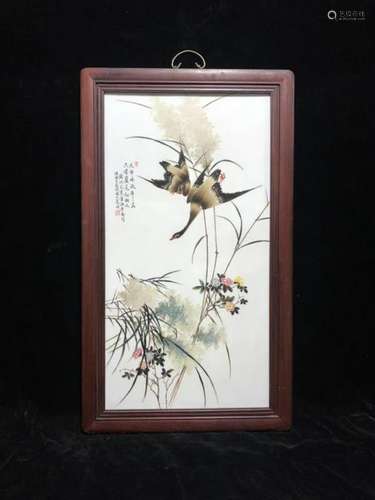 Chinese Famille Rose Porcelain Plaque