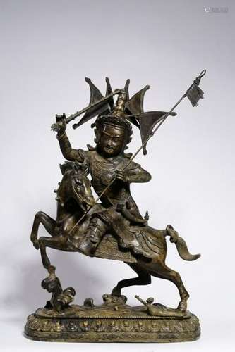 Republican Chinese Bronze King Gesar