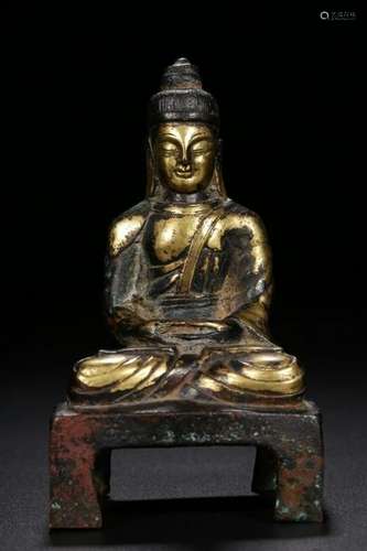 Ming Chinese Gilt Bronze Buddha