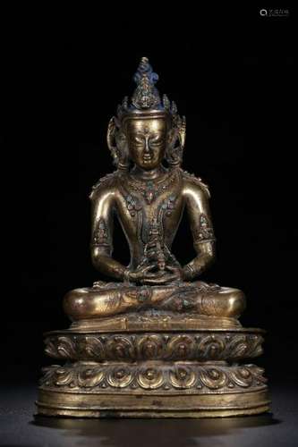 Ming Chinese Gilt Bronze Buddha