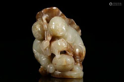 Ming Chinese Jade Carved Boys