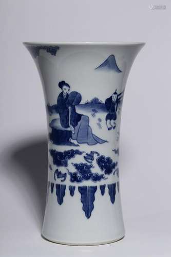 Qing Chinese Blue and White Porcelain Vase