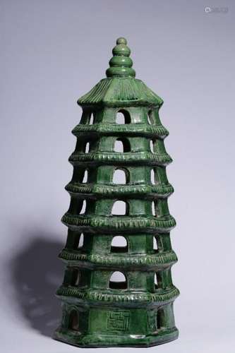 Chinese Green Glazed Pagoda